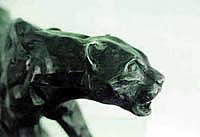 Bronze sculpture of a black panther entitled 'Wild Cat'